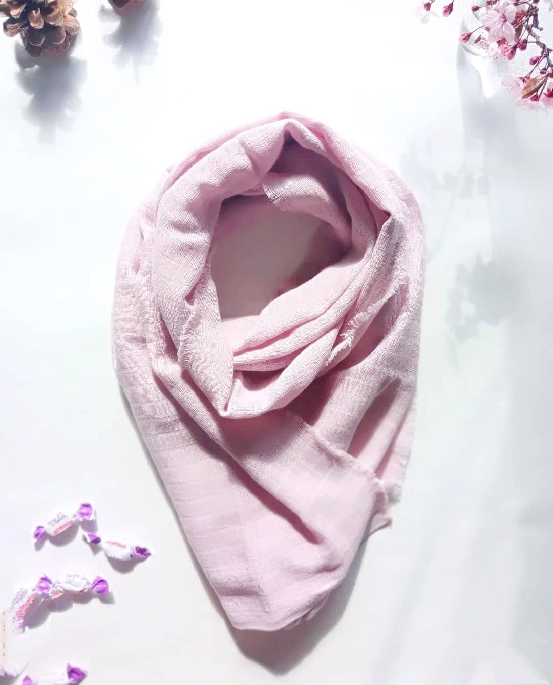 Étole Lilas Violet en Coton BIO | Made in France