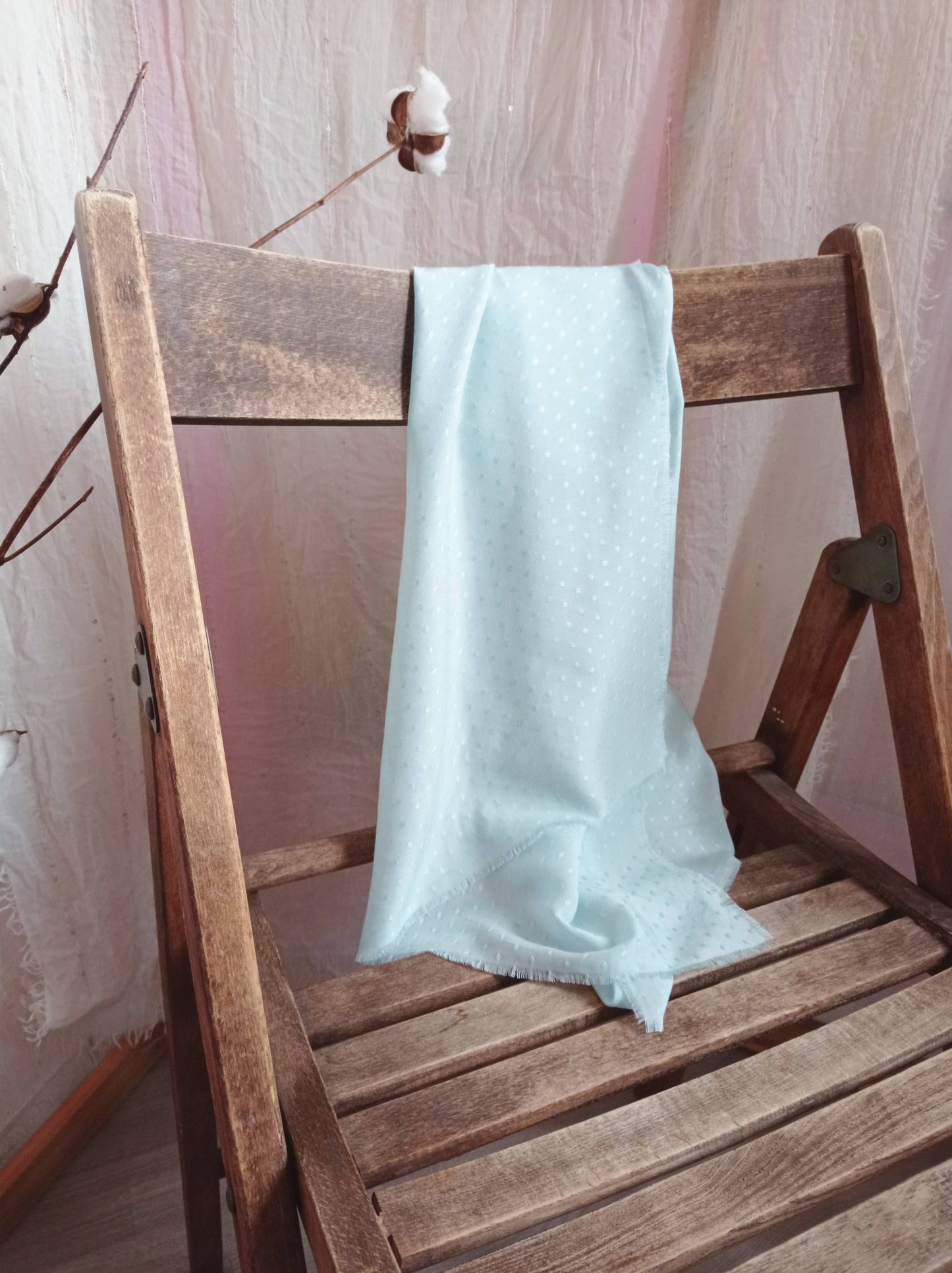Au Lait BIO - Foulard "Bleu Azur", Existe en Carré | Made in France