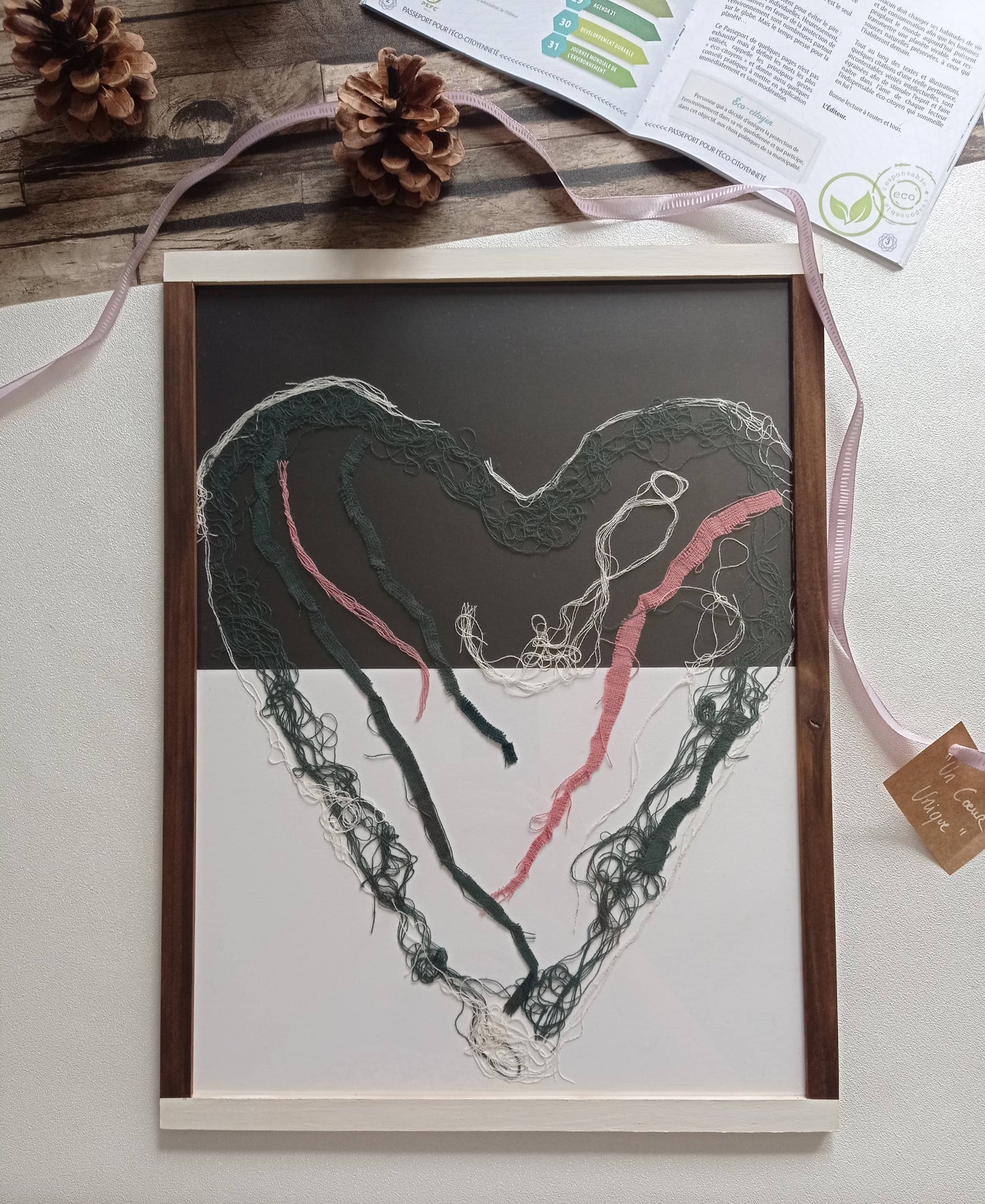 Grand Cadre "Cœur Pur" - Upcycling