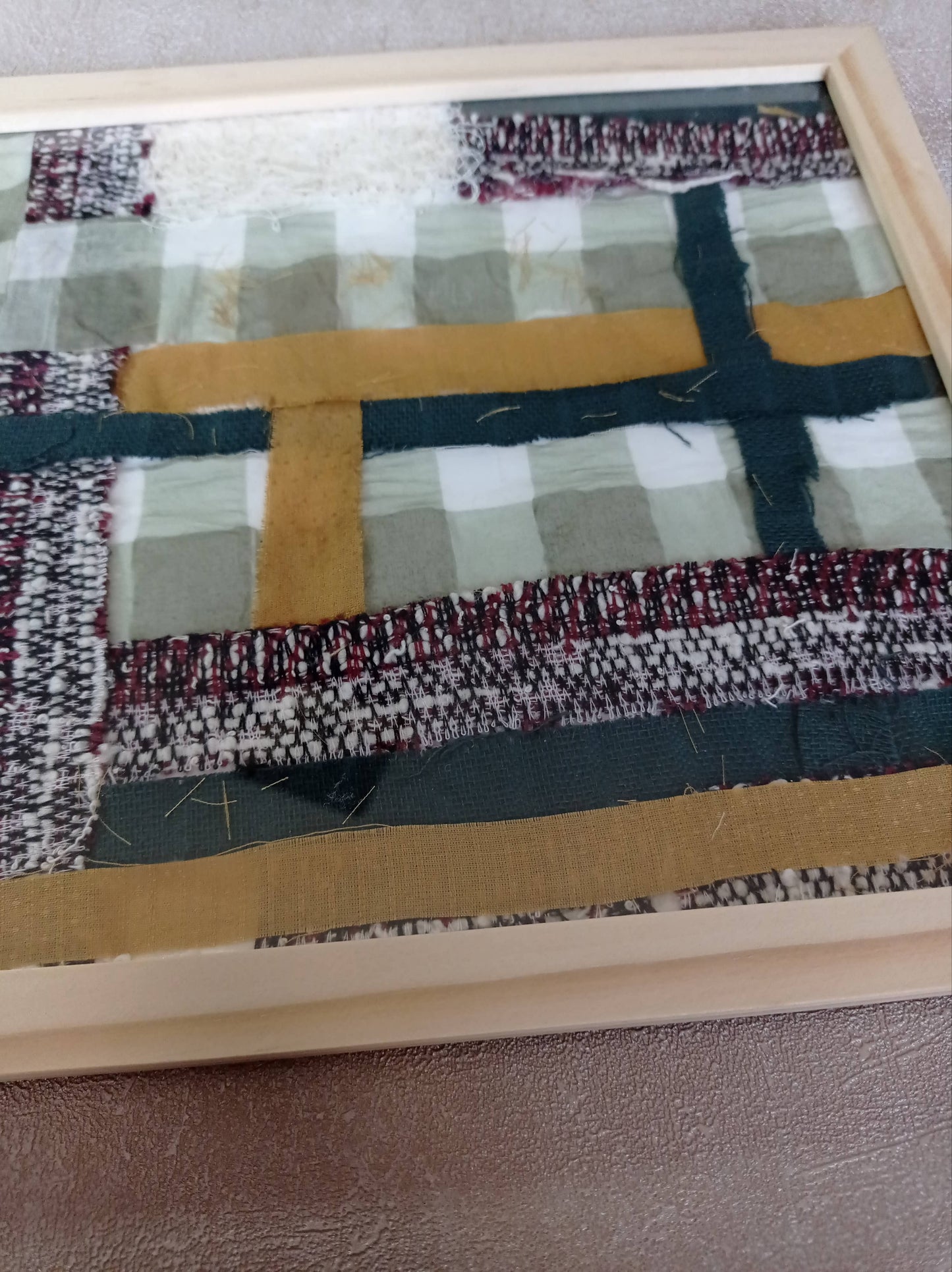 Cadre Patchwork "B R U T" - Upcycling Création Unique