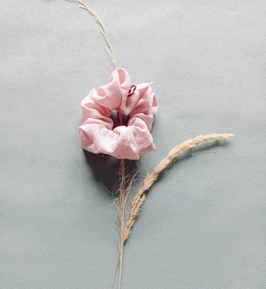 Chouchou rose clair fabriqué en France