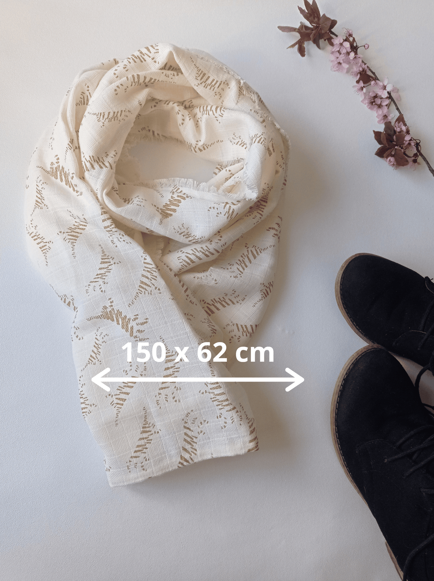 Étole Beige Crème en Coton BIO | Made in France