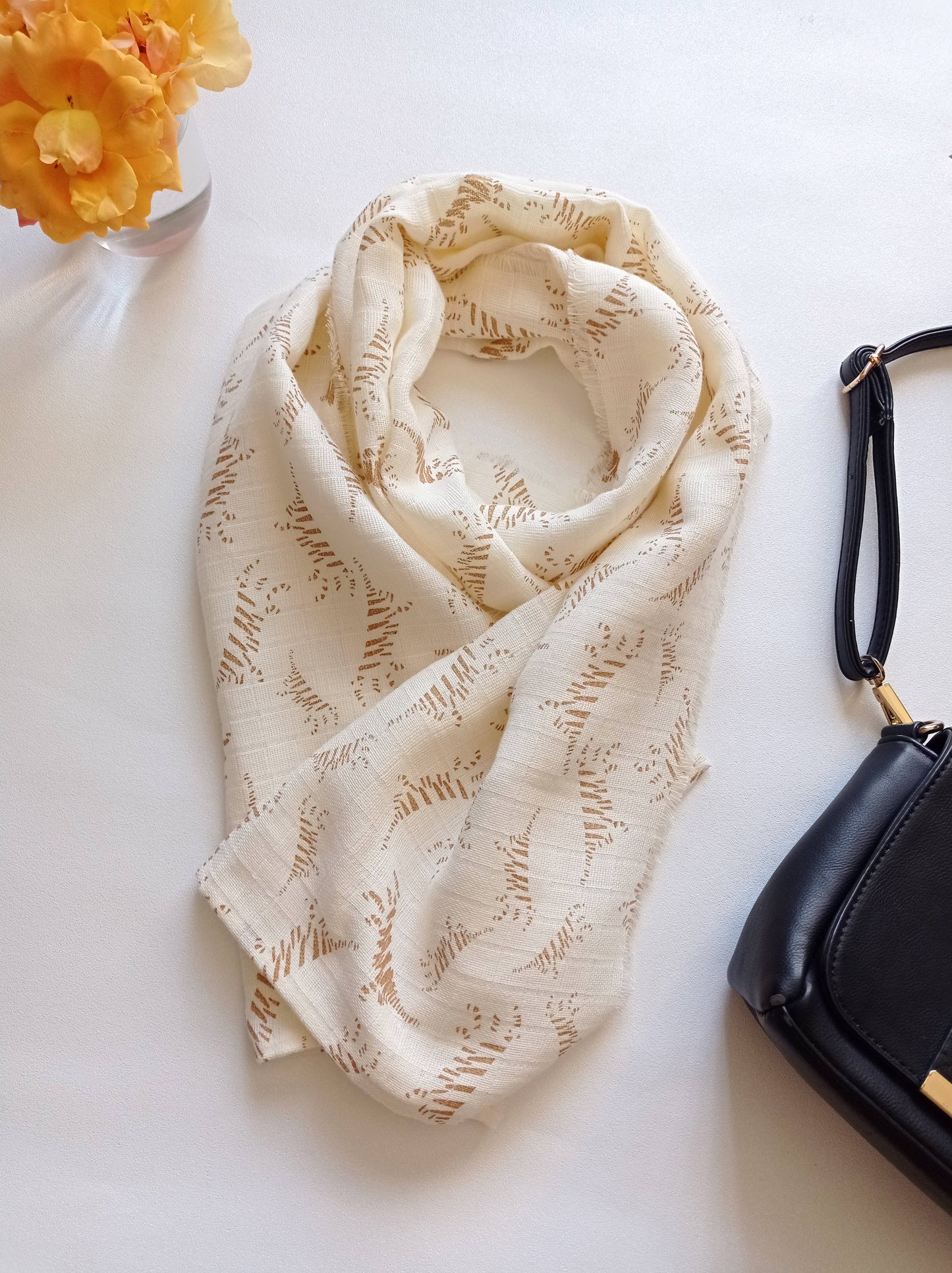 Foulard beige crème