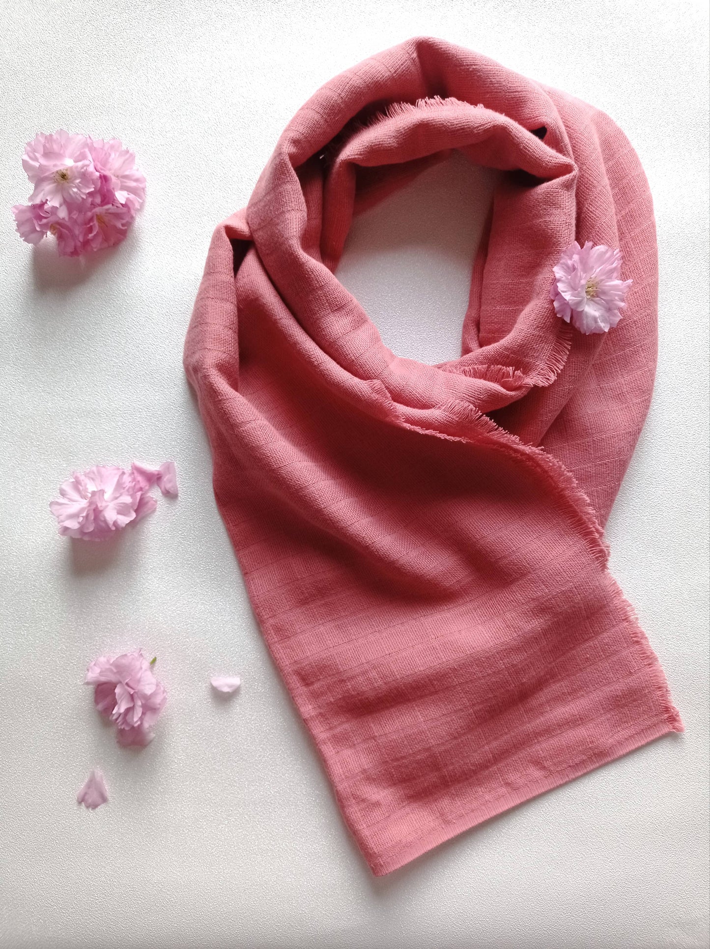 Foulard rose poudré