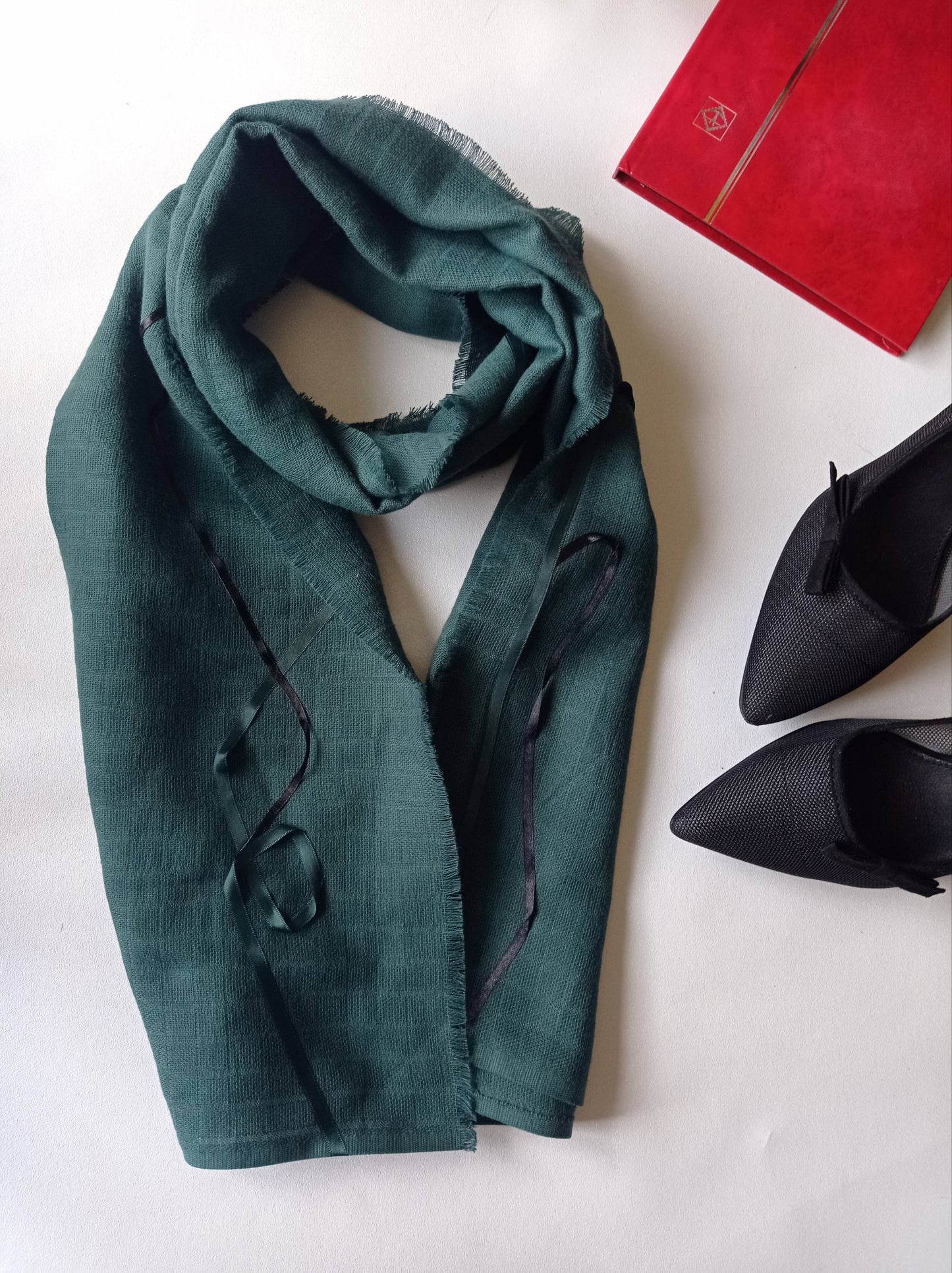 Foulard Unique Vert "Symphonie", Coton Bio | Made in France