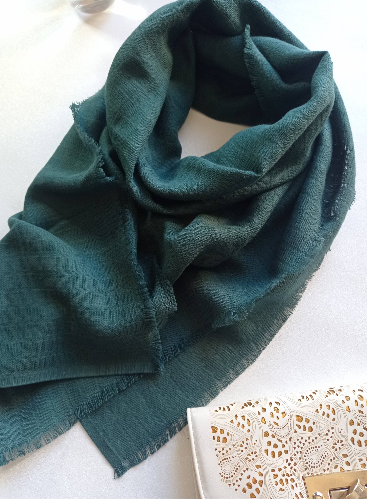 zoom foulard léger vert forêt