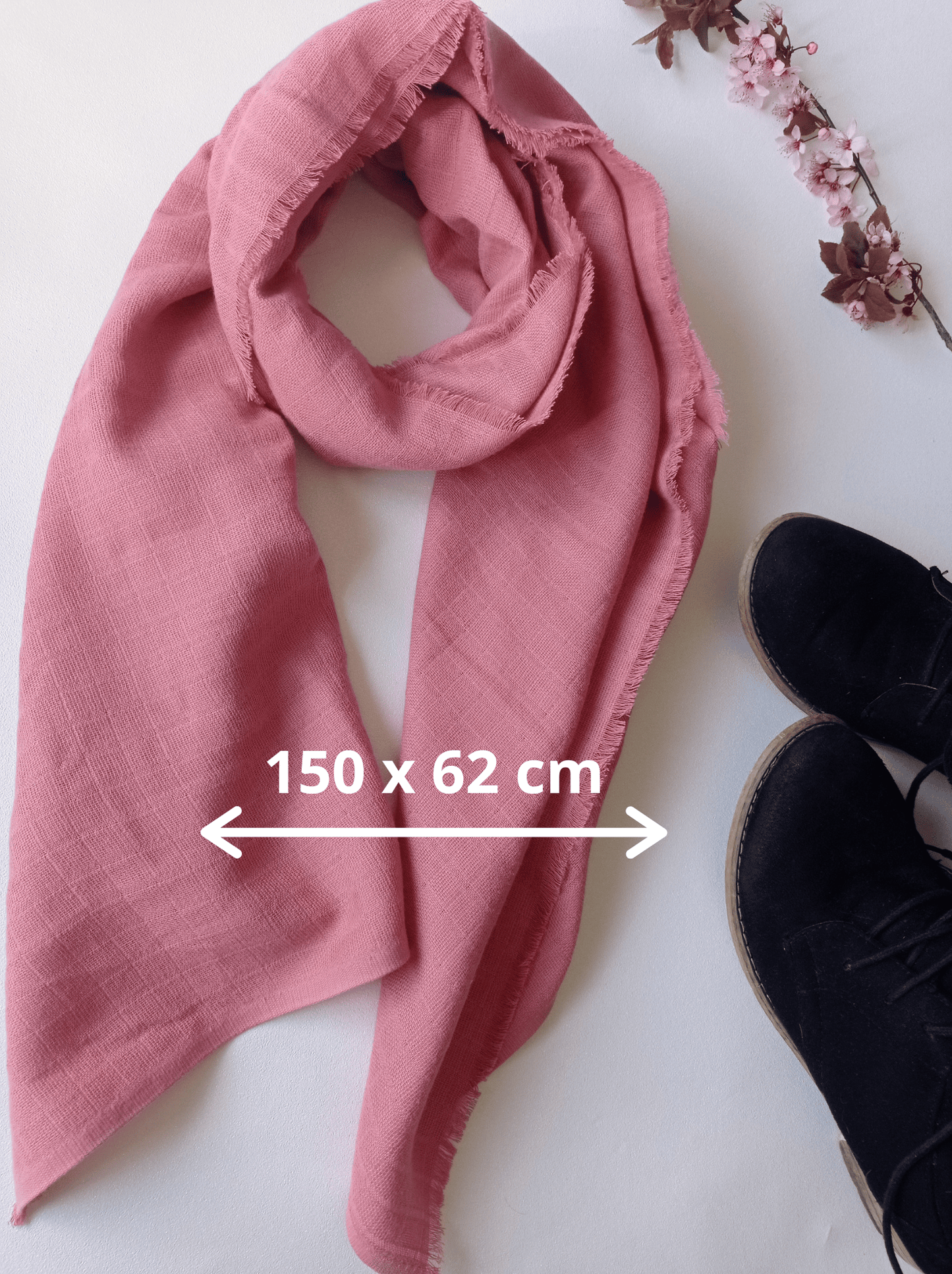 Étole Rose poudré en Coton BIO | Made in France