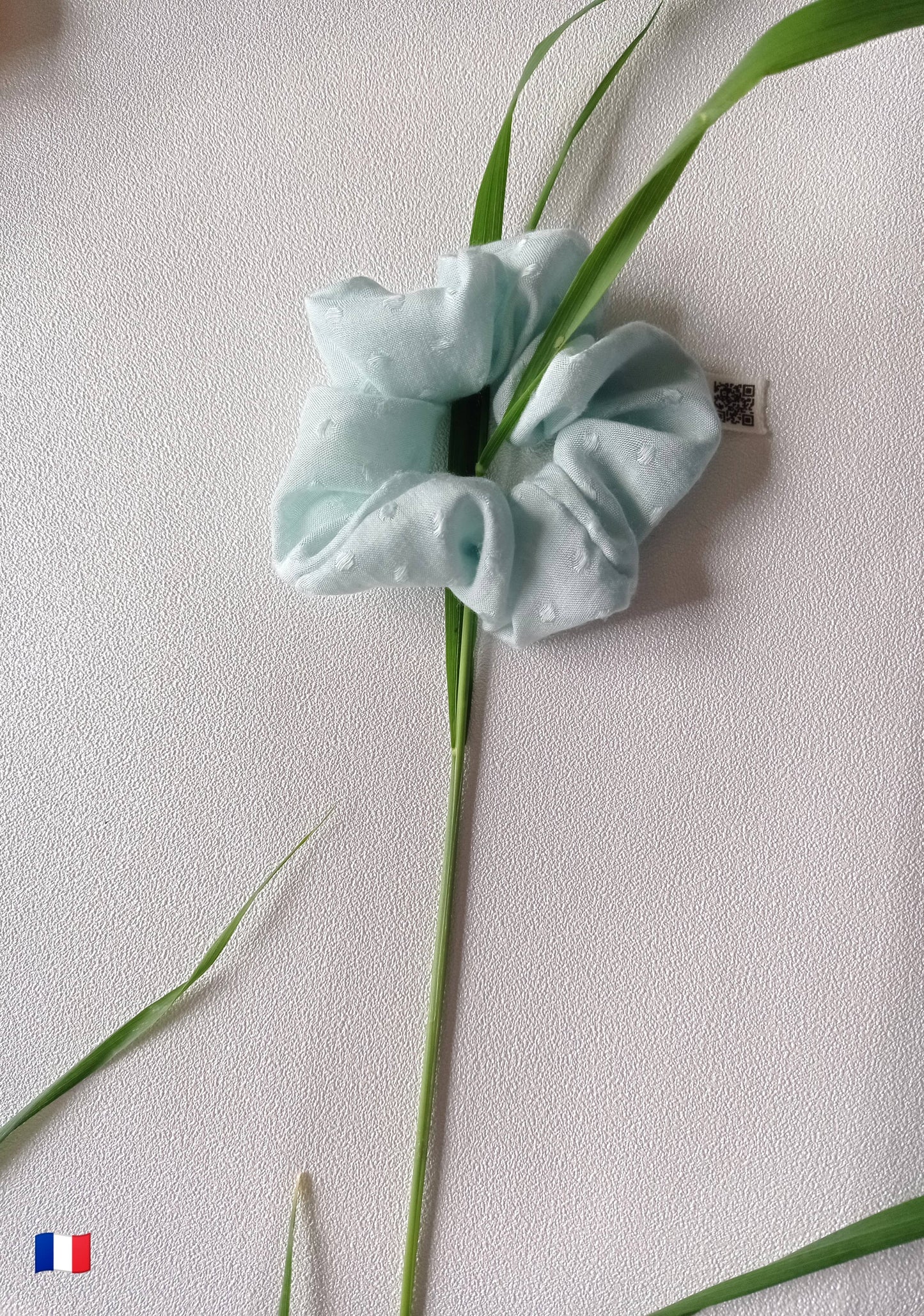 Chouchou "Bleu Azur" en popeline biologique | Made in France