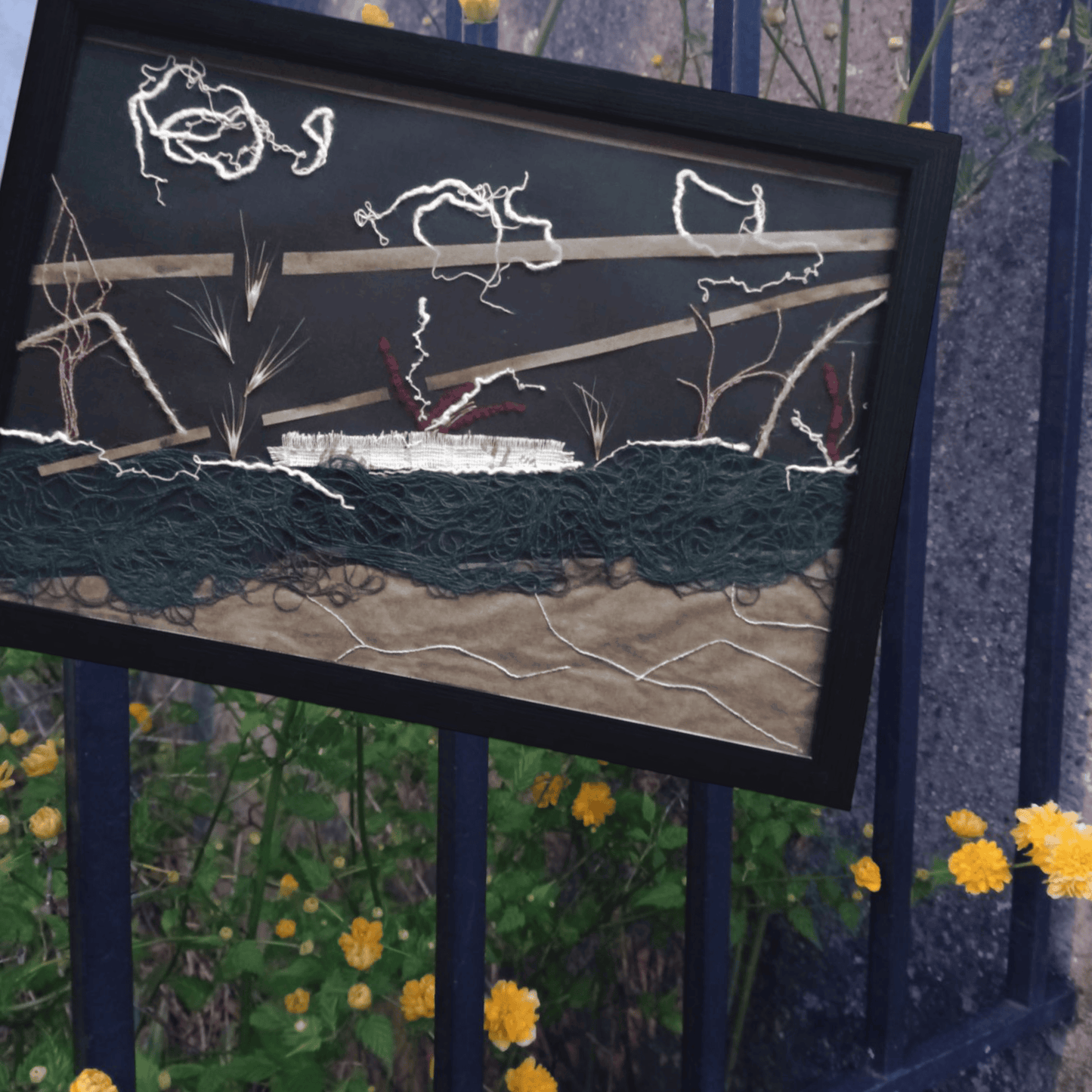 Cadre n° 7 "Terre" - Upcycling Création unique