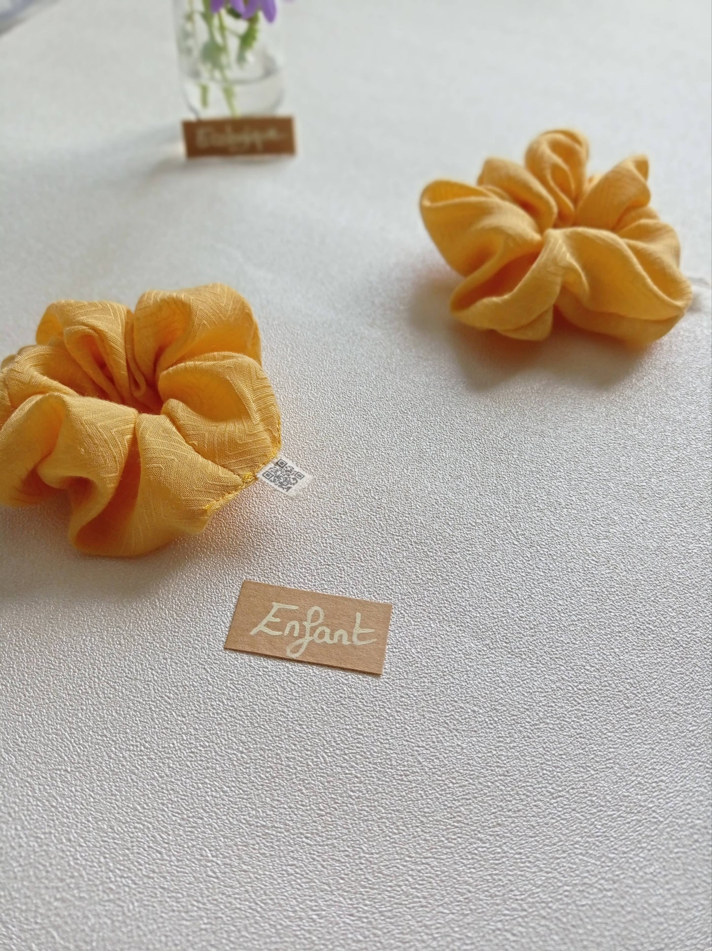 Chouchou "Yellow Sun" en popeline biologique | Made in France