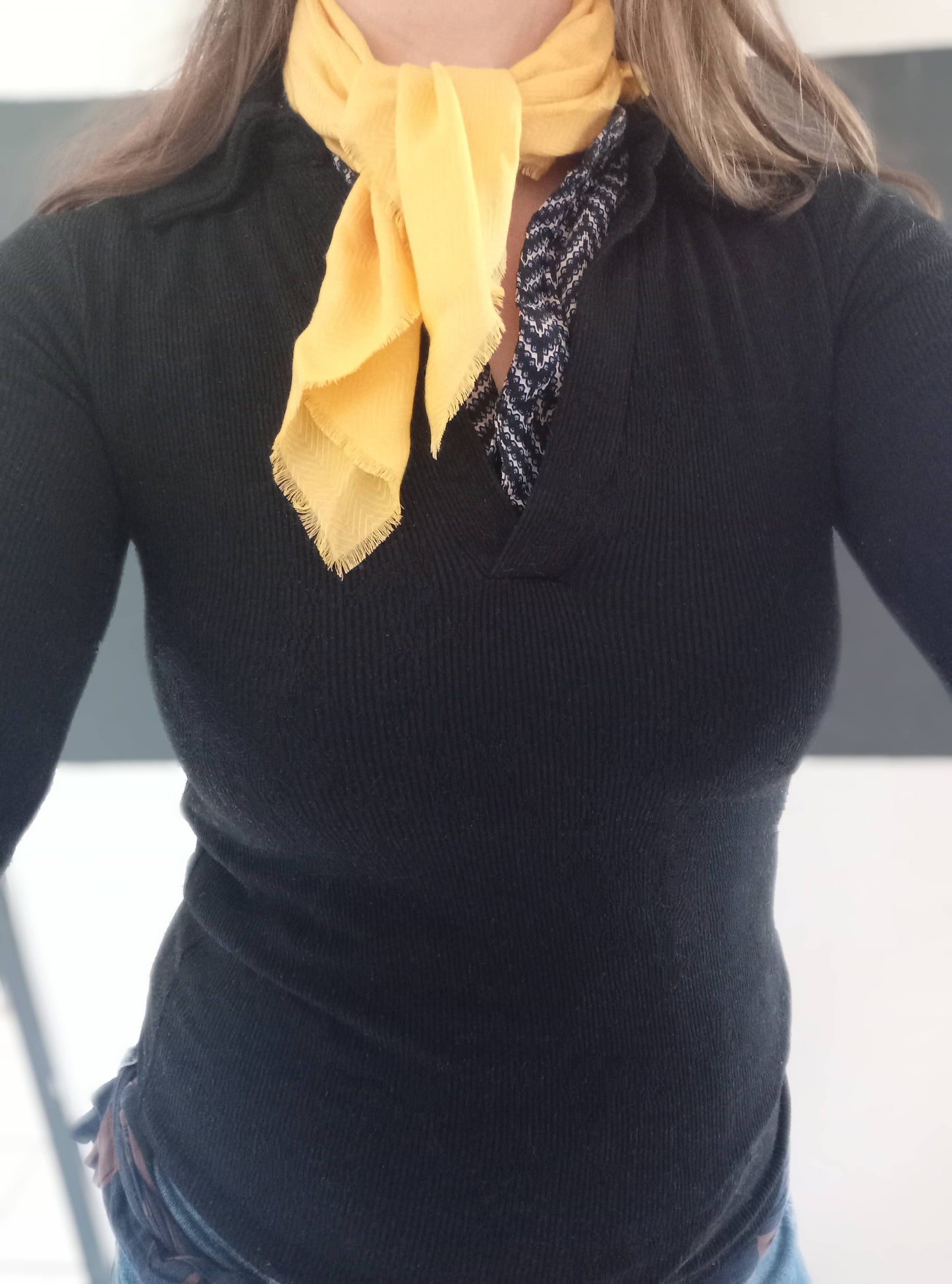 Au Lait BIO - Foulard "Yellow Sun" Jaune Solaire, Existe en Carré ou Paréo | Made in France