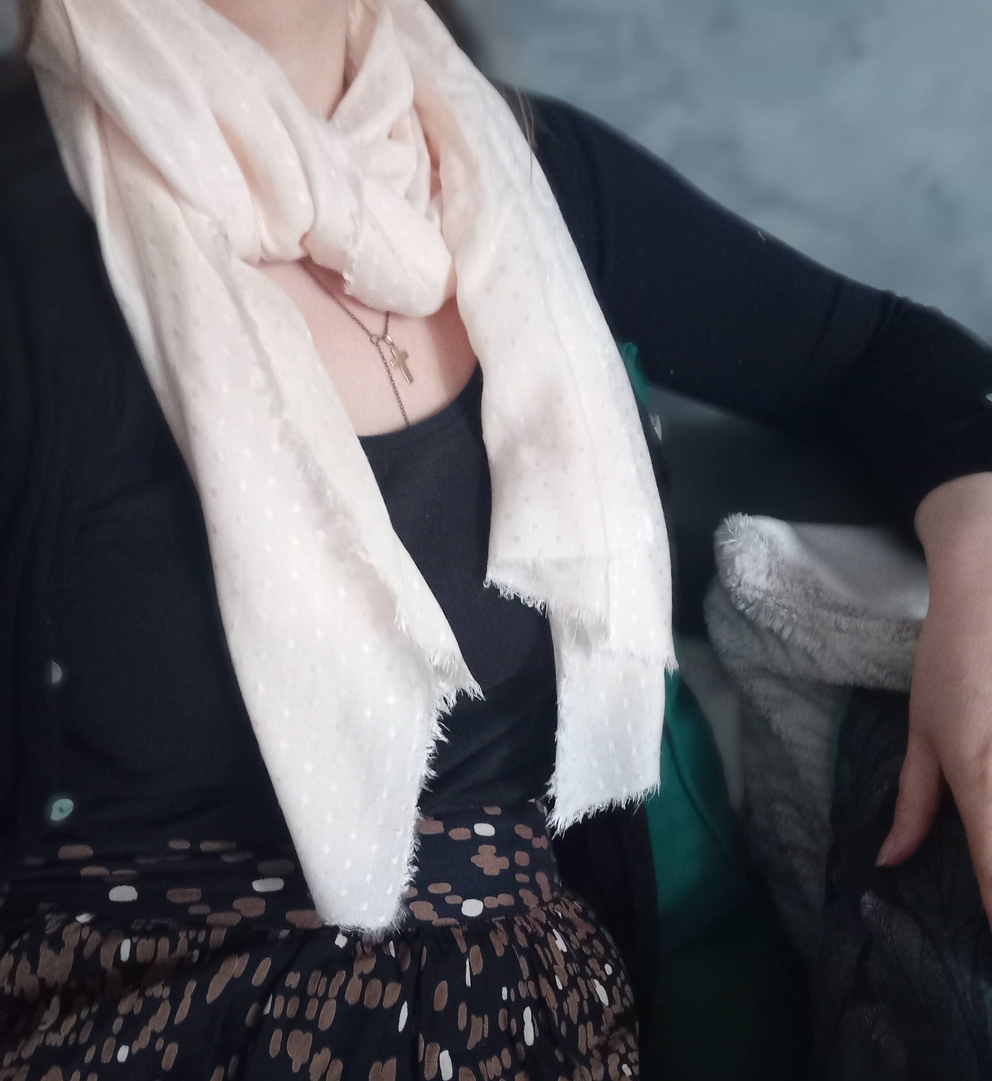 Au Lait BIO - Foulard "Peau de Pêche", Existe en Carré | Made in France