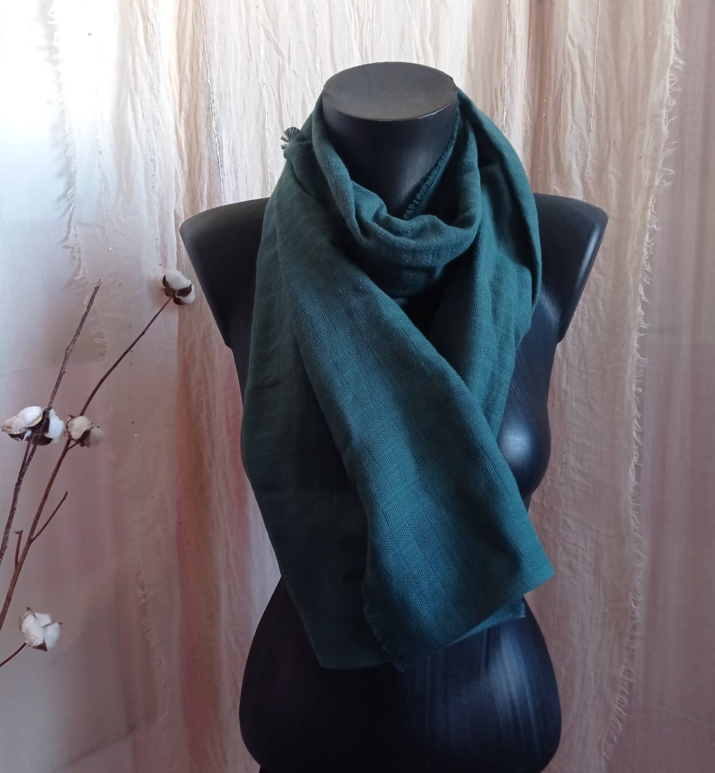 Foulard en Coton BIO, Vert Émeraude | Made in France