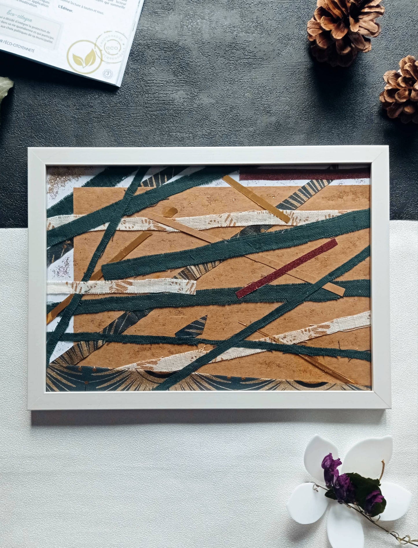 Cadre unique "Entrecroisement" (Chemins de vies) - Upcycling