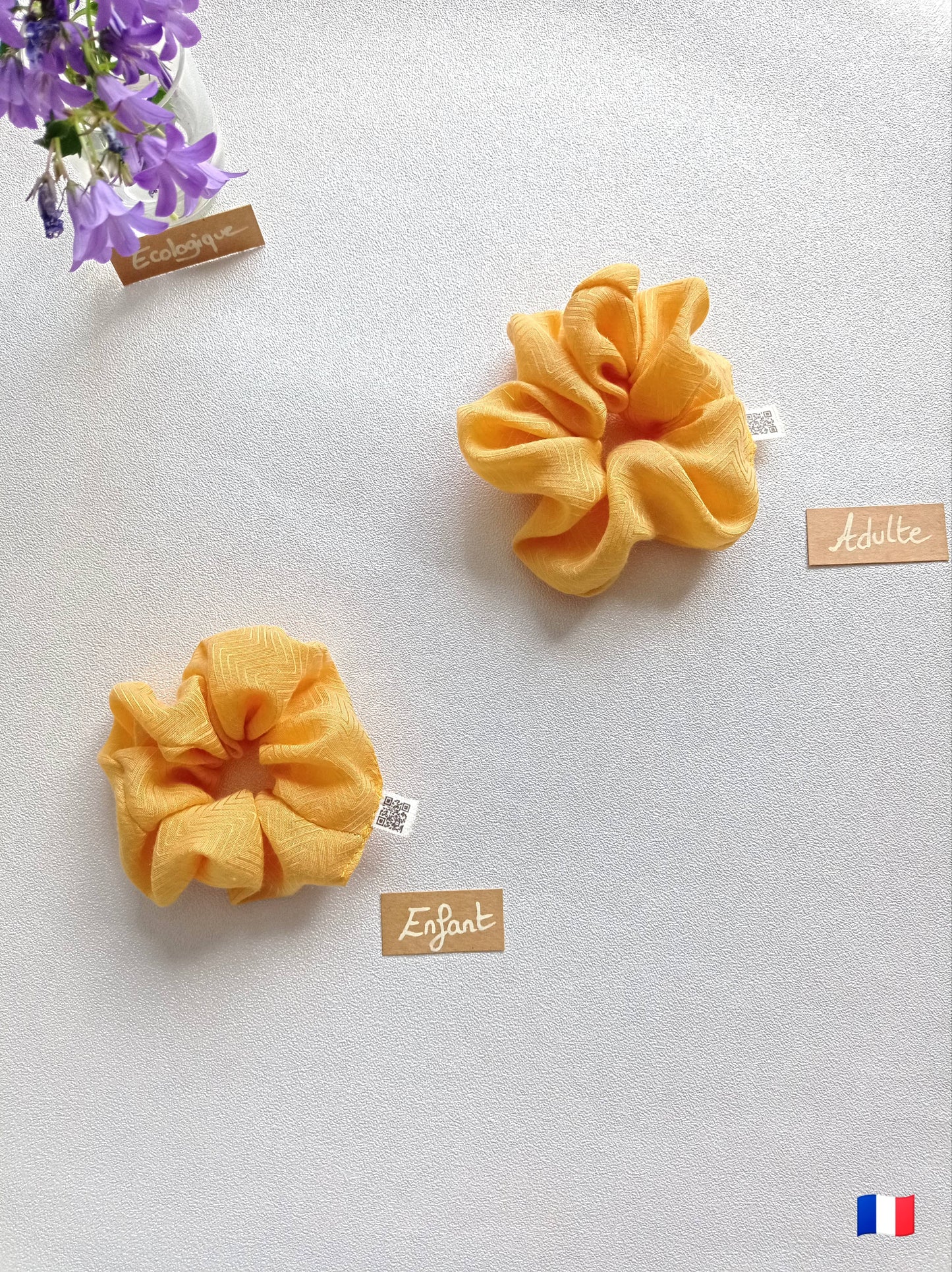 Chouchou "Yellow Sun" en popeline biologique | Made in France