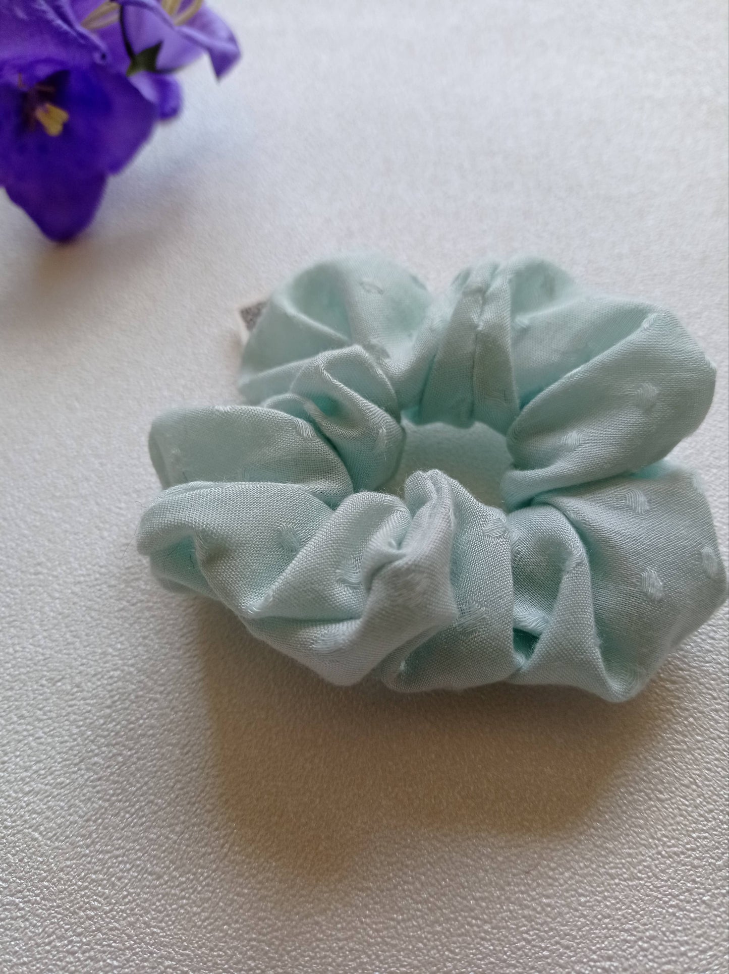 Chouchou "Bleu Azur" en popeline biologique | Made in France