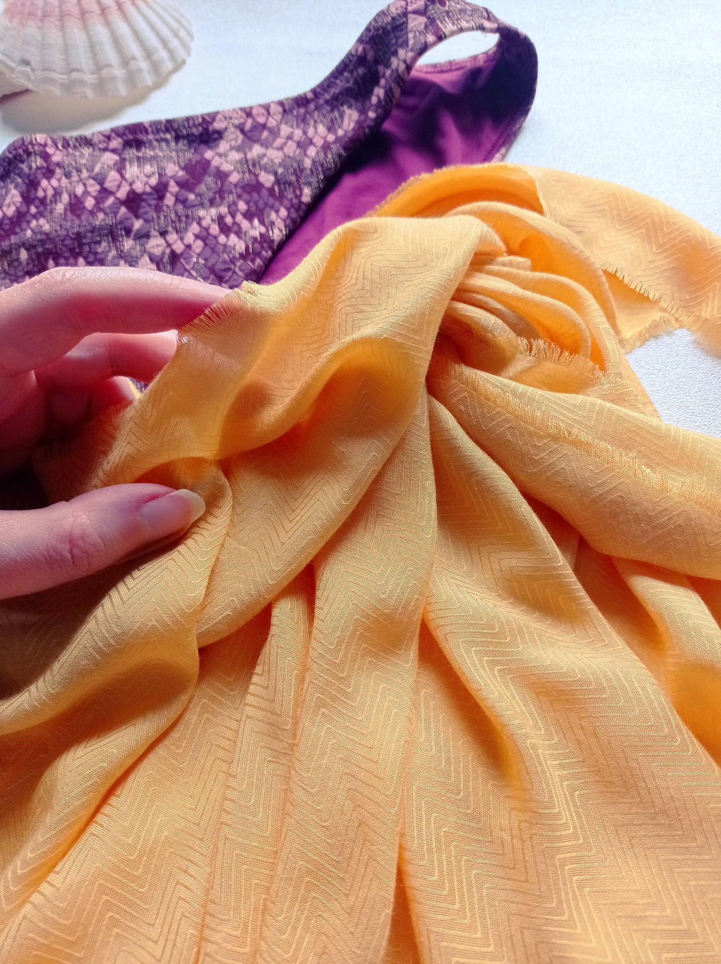 Au Lait BIO - Foulard "Yellow Sun" Jaune Solaire, Existe en Carré ou Paréo | Made in France