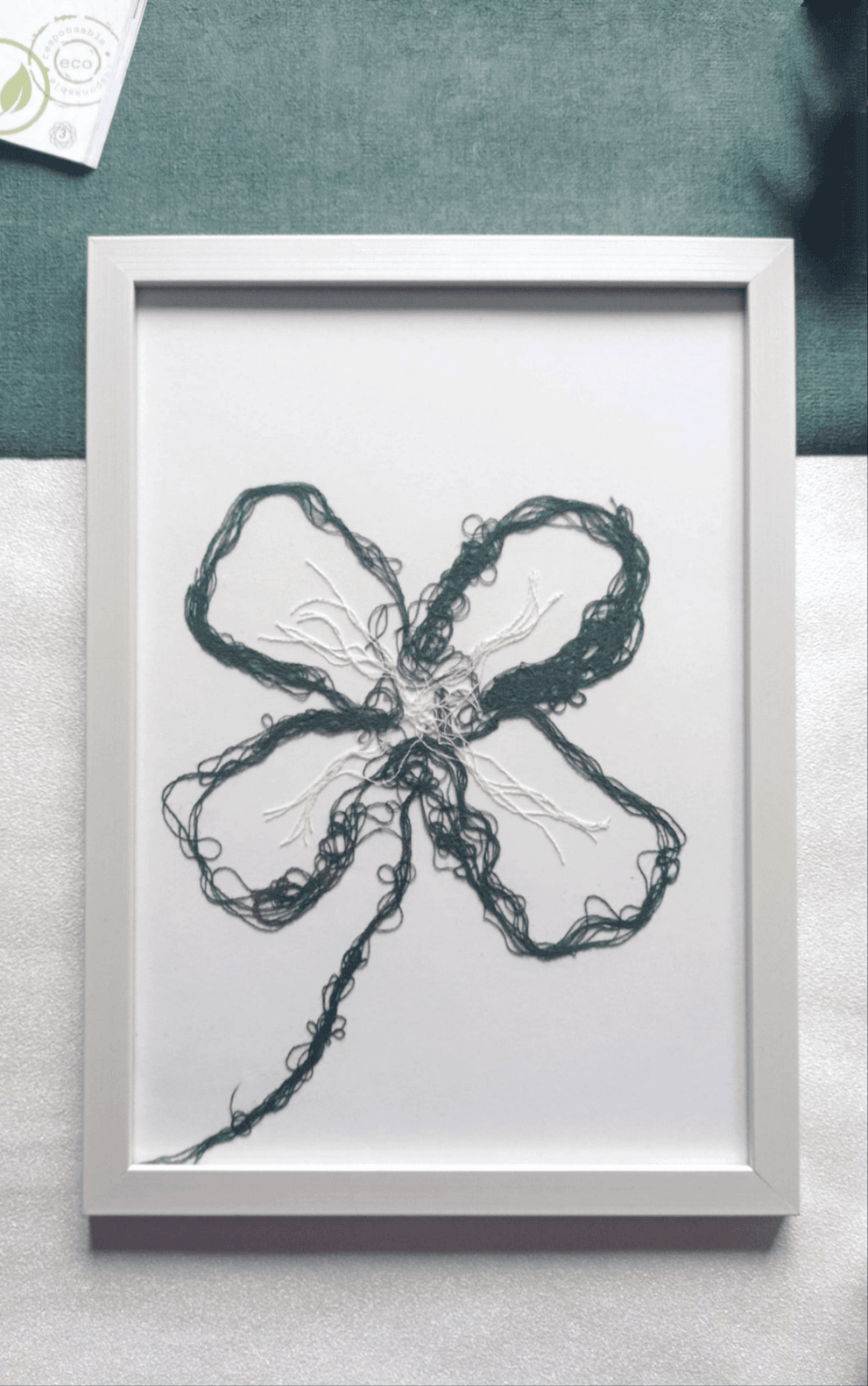Cadre Unique "Trèfle à 4 feuilles" Porte Bonheur - Upcycling