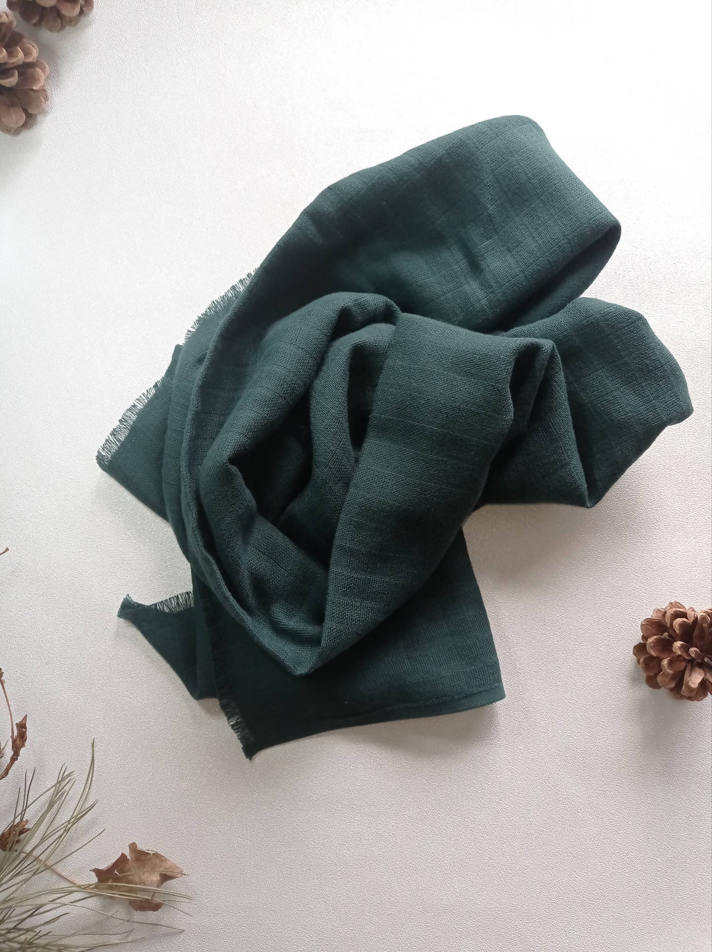 Foulard Edition Limitée en Coton Bio, Vert Feuilles Or | Made in France