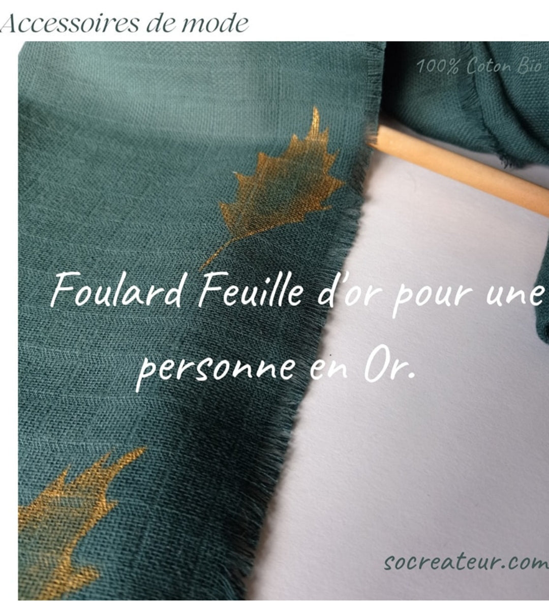 indication d'un foulard feuille d'or pour une personne en or