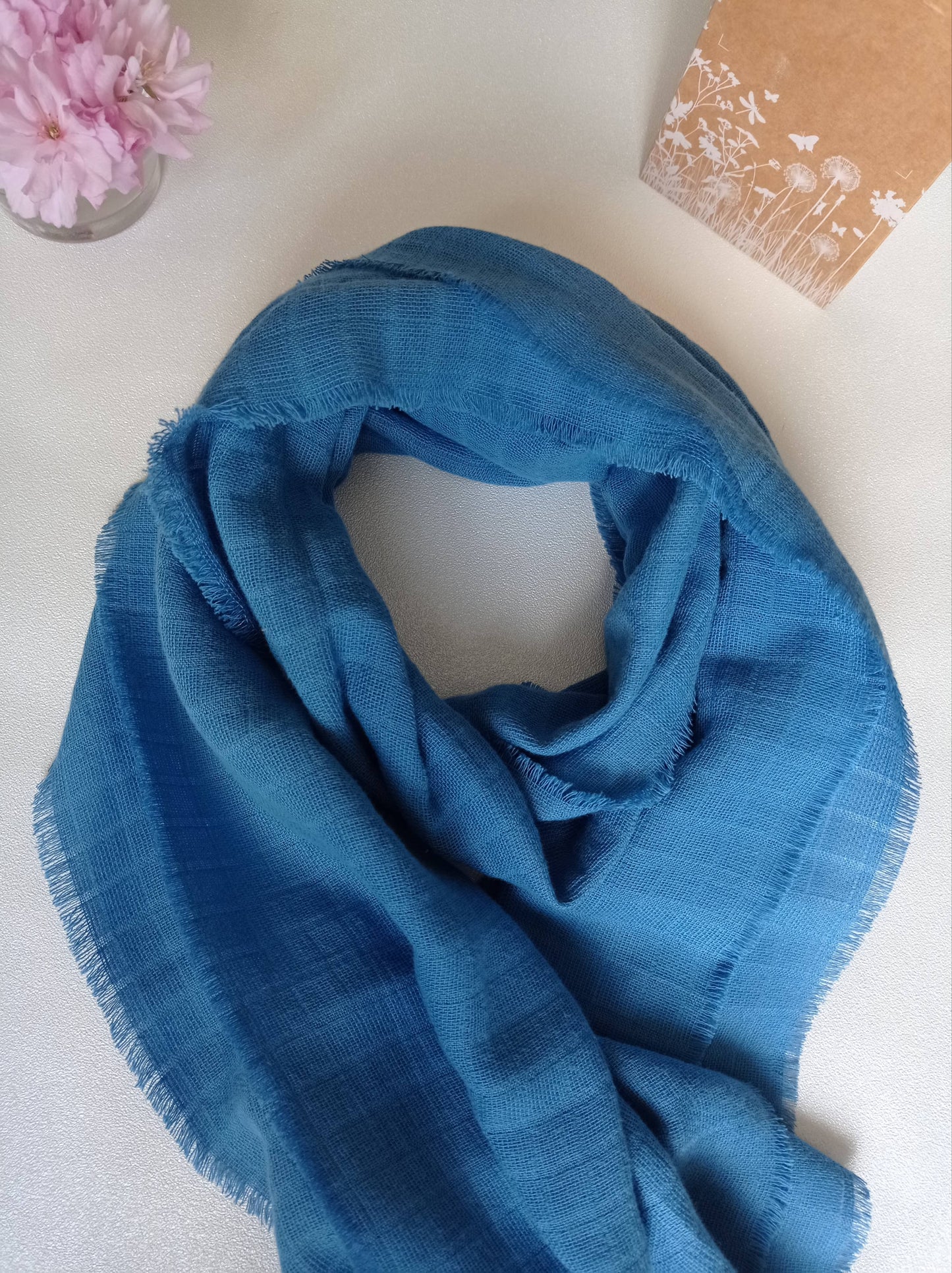 Col bleu à franges