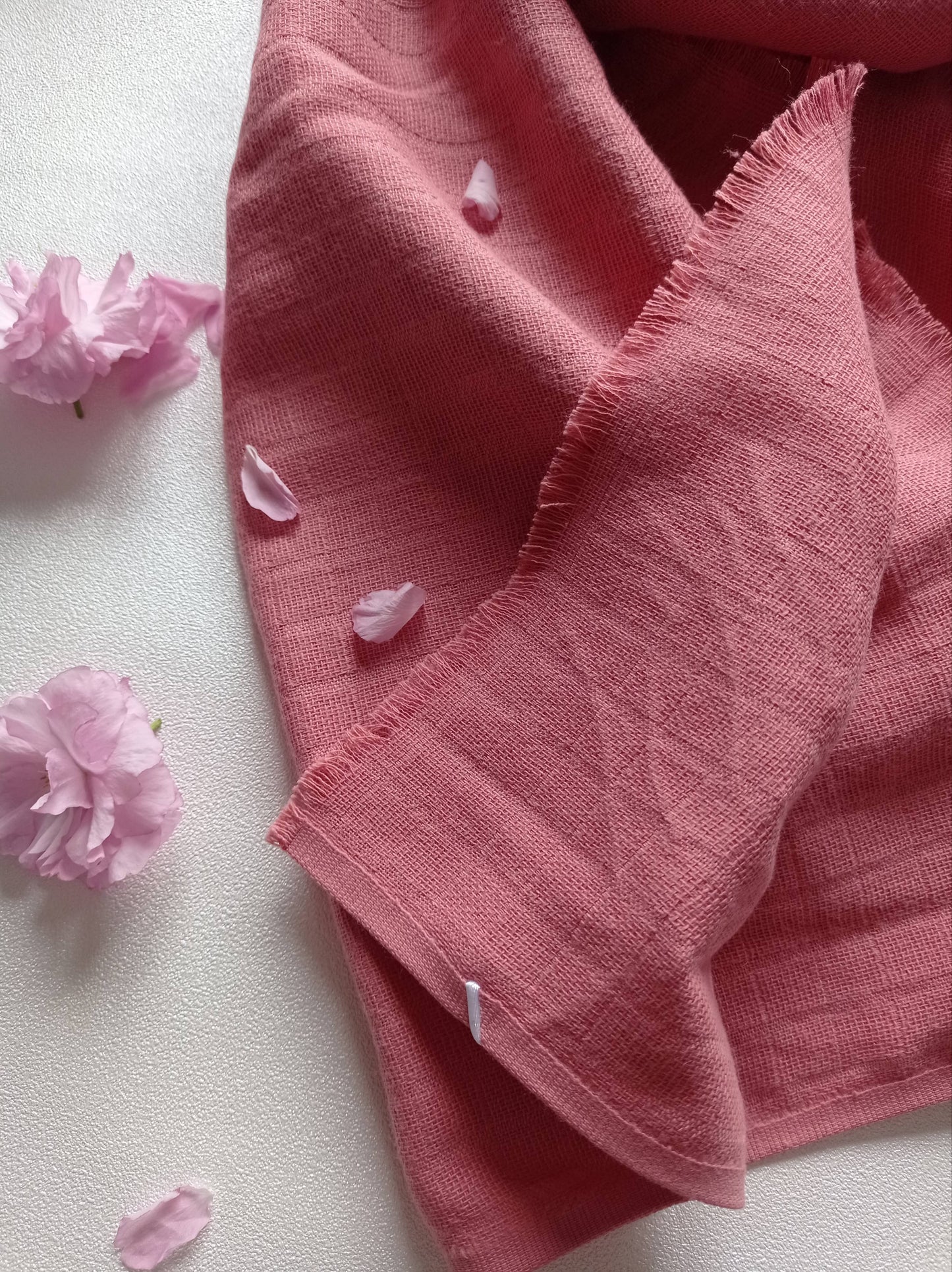 Foulard Unique "Délicate Rose" en Coton BIO | Made in France