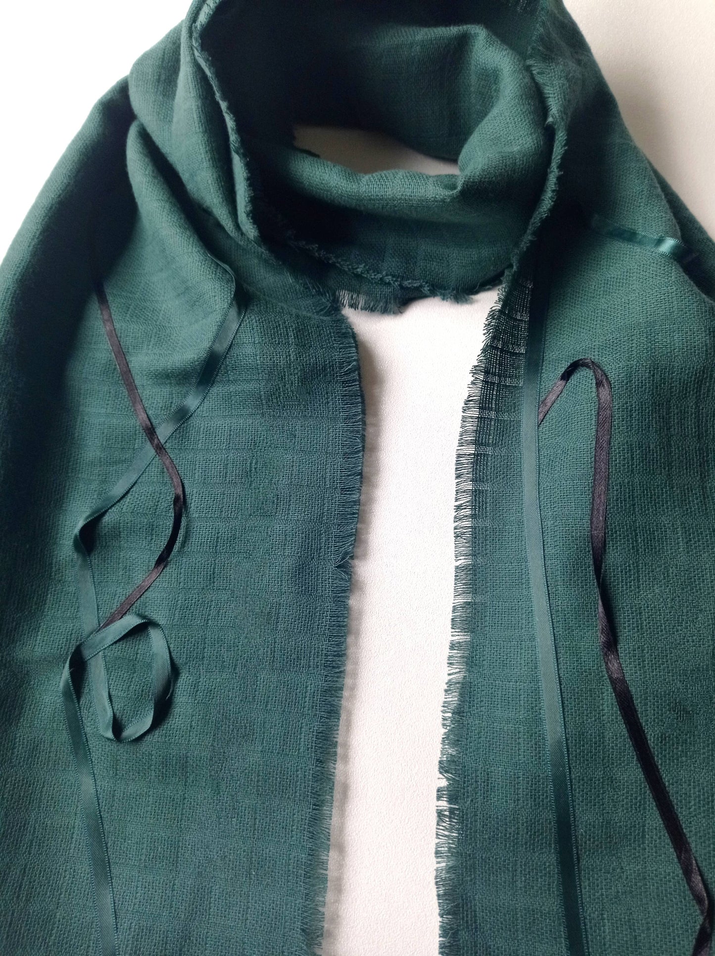 Foulard Unique Vert "Symphonie", Coton Bio | Made in France