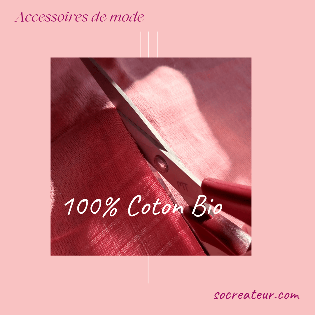 Foulard Unique Rose "Lys Calla" en Coton BIO | Made in France