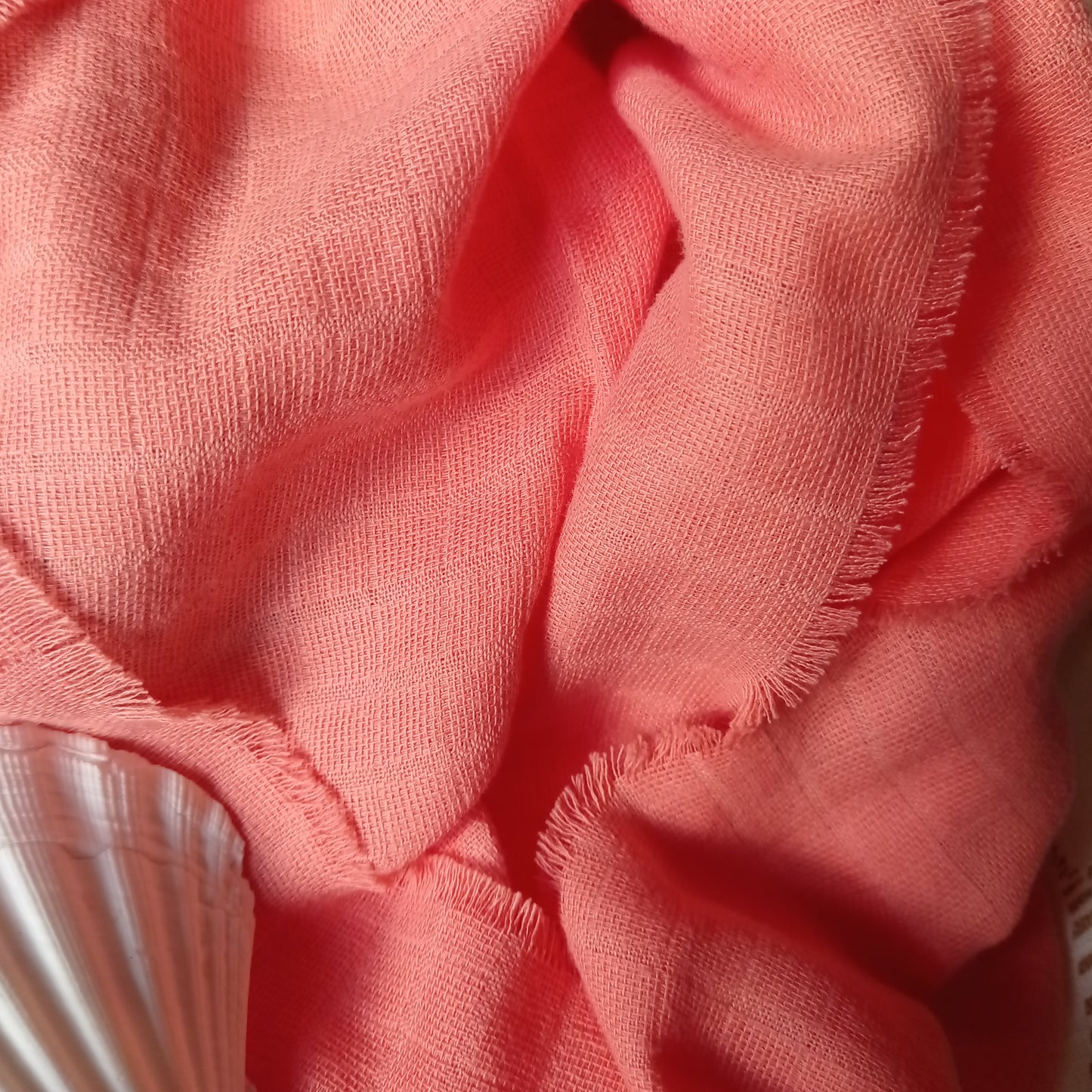 Foulard en Coton Bio, Corail | Made in France