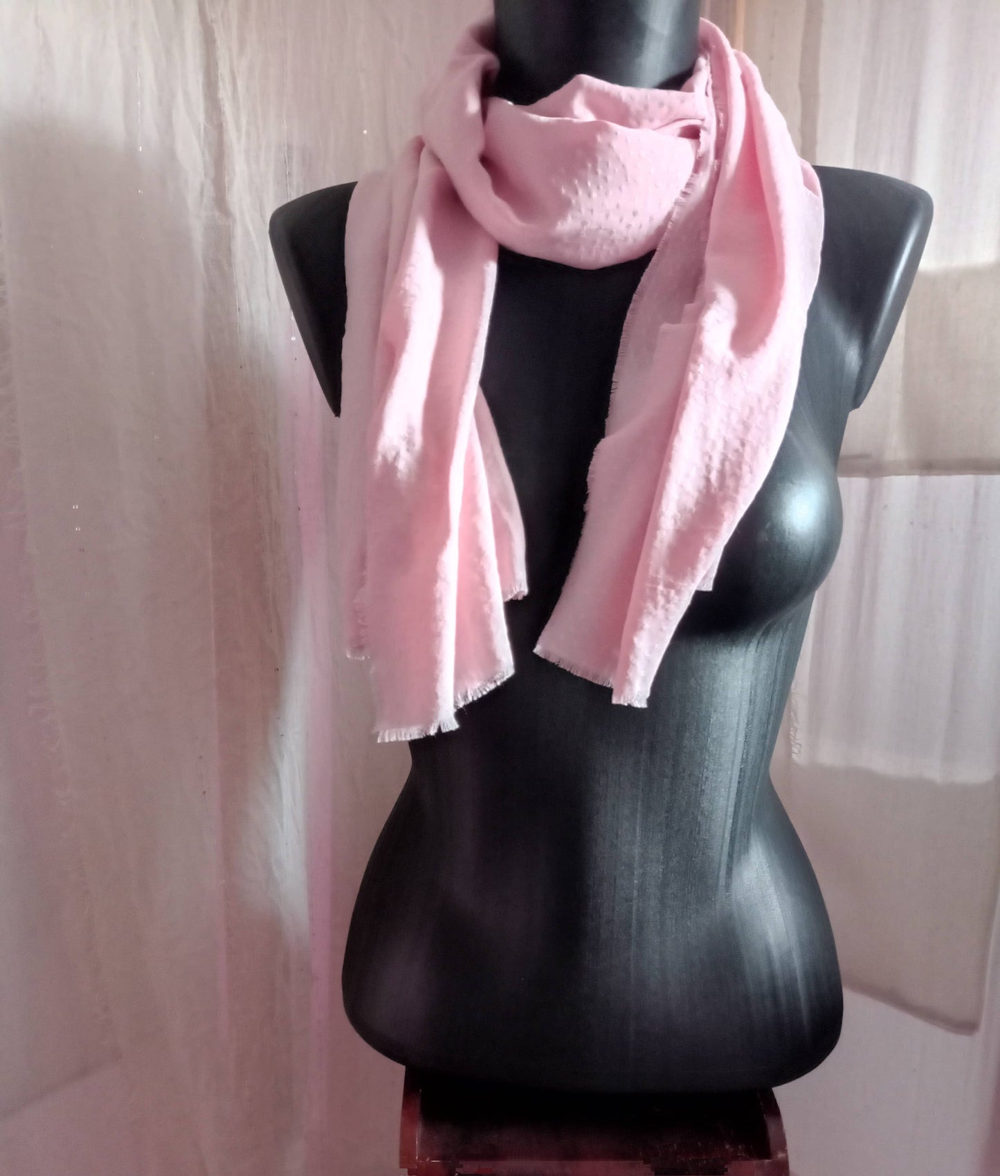 En Popeline écologique - Foulard "Rose Sauvage", Existe en Étole Paréo ou Carré | Made in France