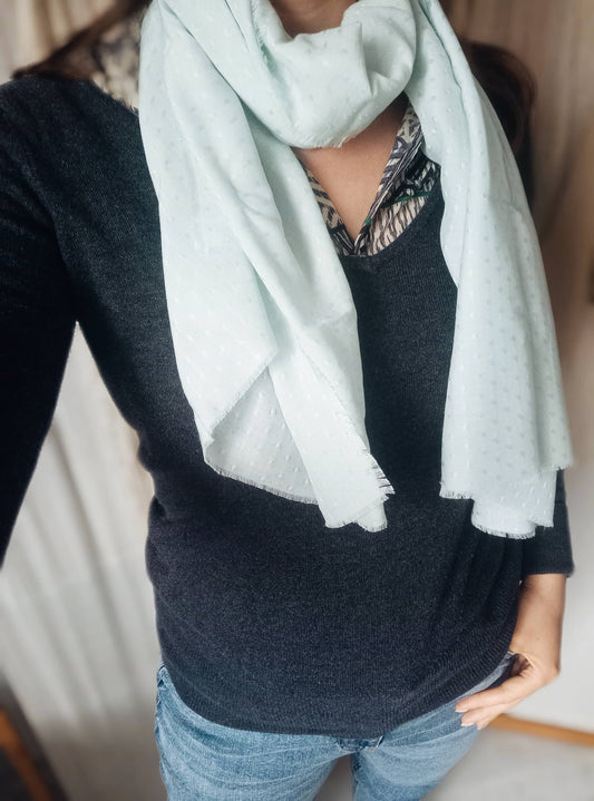 Au Lait BIO - Foulard "Bleu Azur", Existe en Carré | Made in France