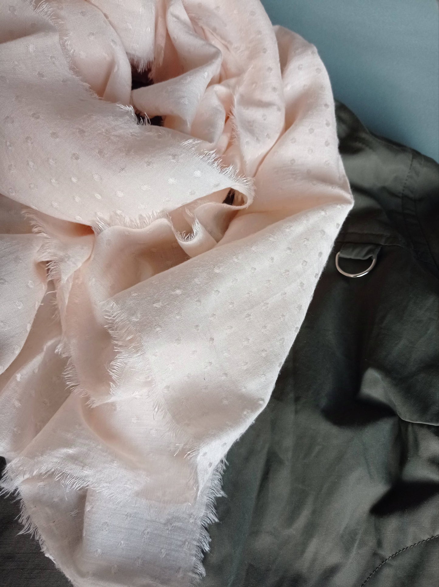 Au Lait BIO - Foulard "Douceur Pêche" à pois, Existe en Carré | Made in France