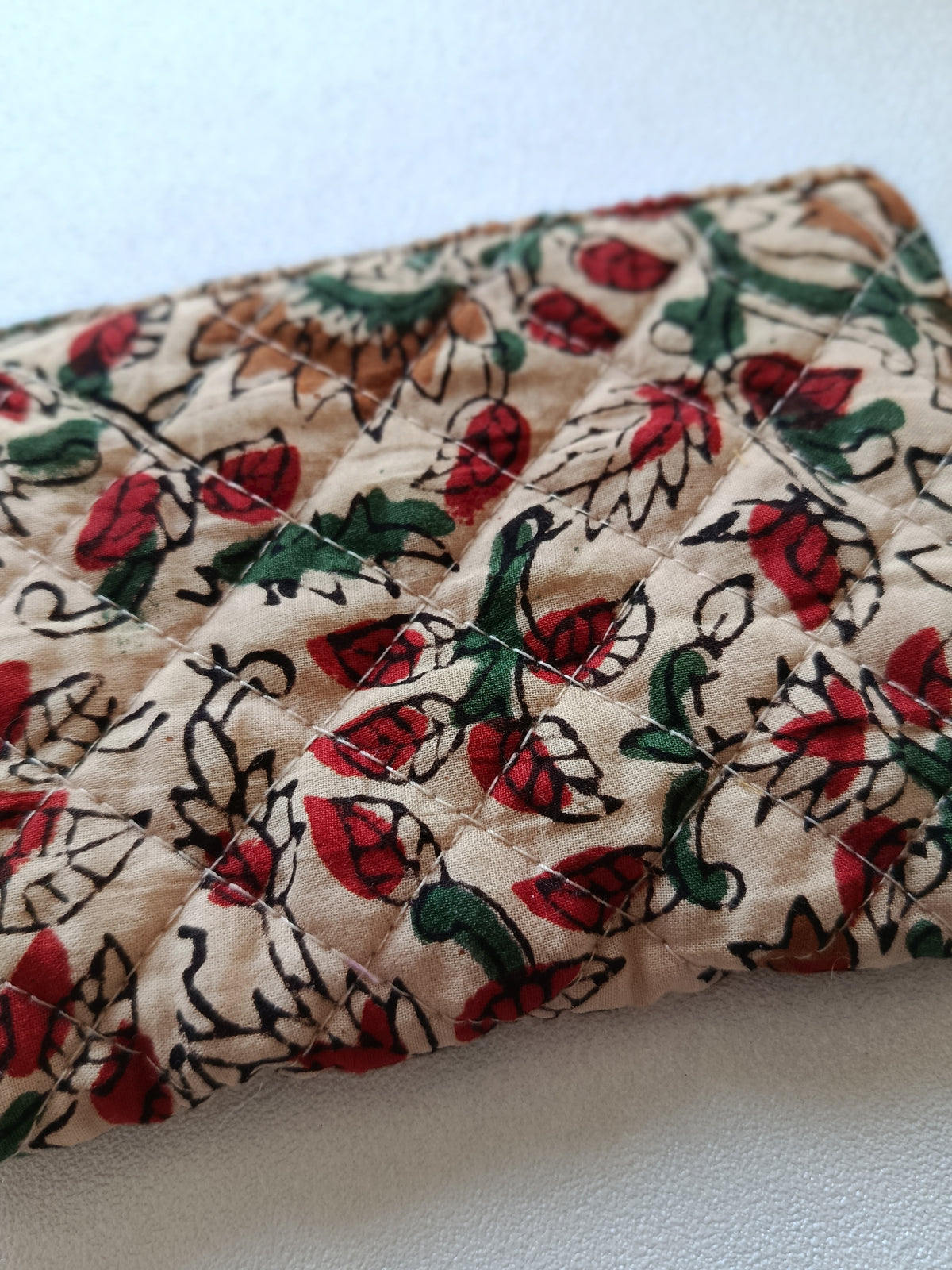 Petite pochette en coton imprimés indien (porte-monnaie, porte-carte, trousse maquillage) | Made in France