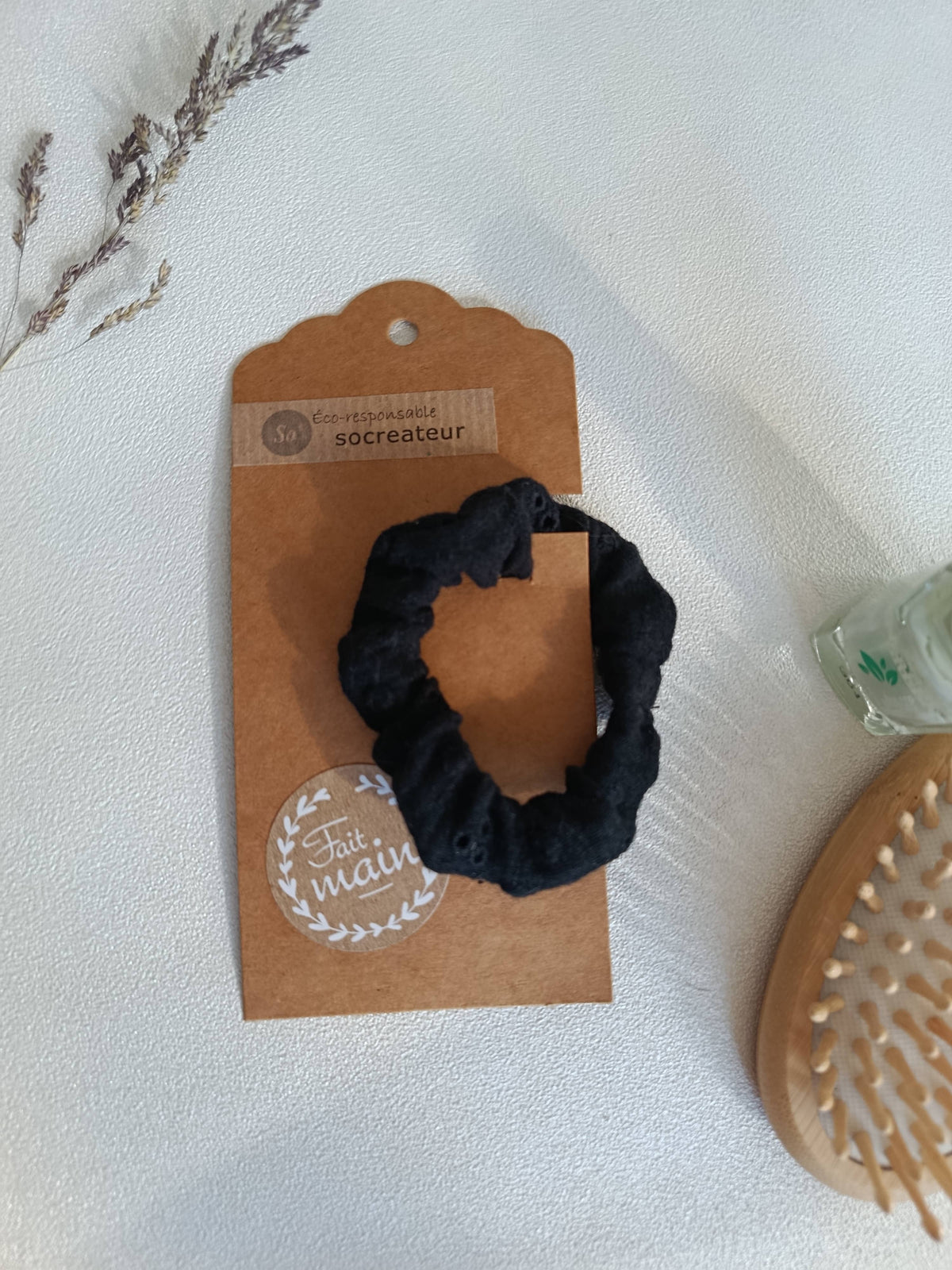 Élastique noir artisanale en coton