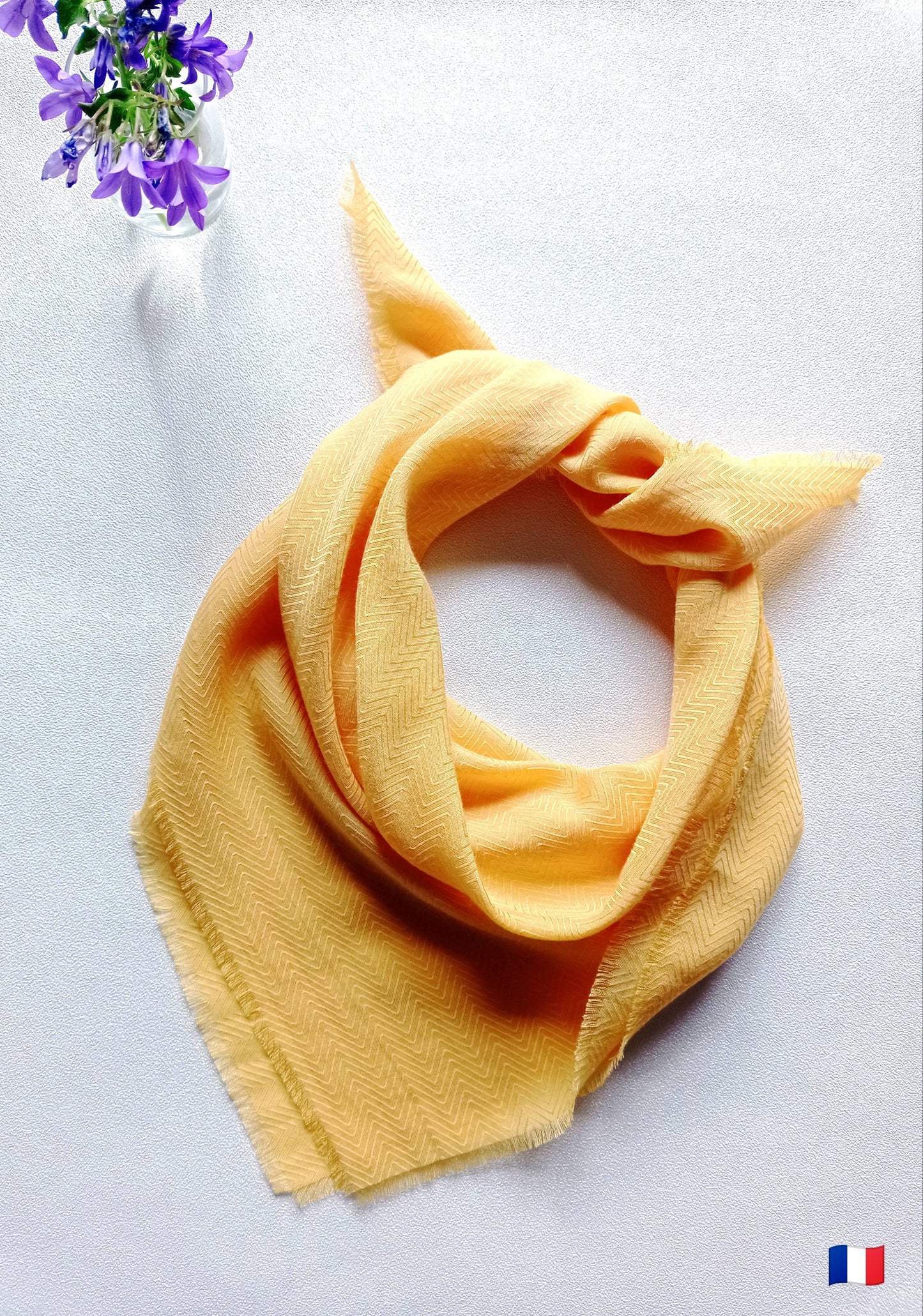 Au Lait BIO - Foulard "Yellow Sun", Existe en Carré ou Paréo | Made in France