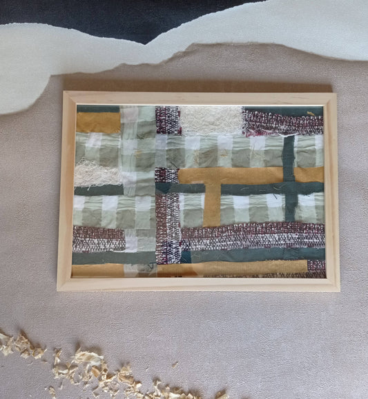 Cadre Patchwork "B R U T" - Upcycling Création Unique
