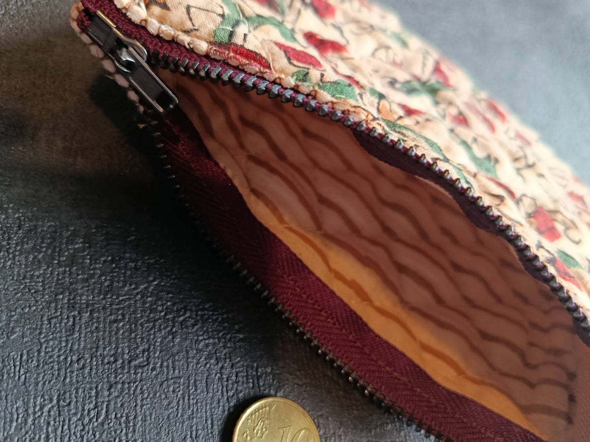 Petite pochette en coton imprimés indien (porte-monnaie, porte-carte, trousse maquillage) | Made in France