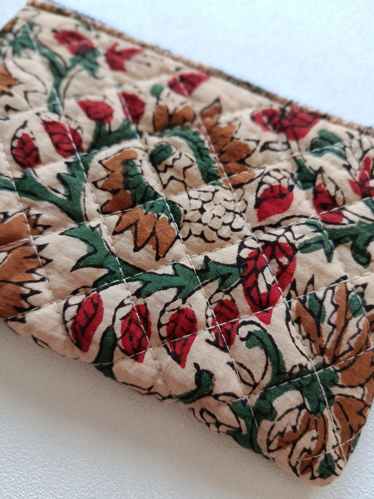 Petite pochette en coton imprimés indien (porte-monnaie, porte-carte, trousse maquillage) | Made in France