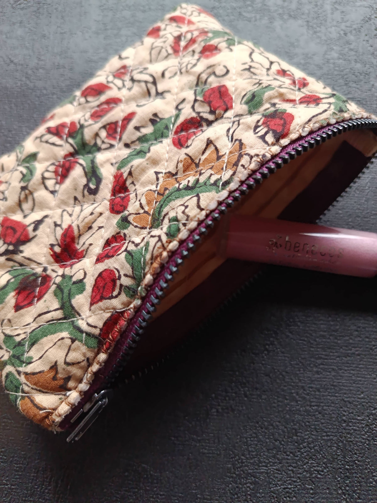 Petite pochette en coton imprimés indien (porte-monnaie, porte-carte, trousse maquillage) | Made in France