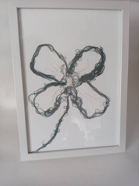 Cadre Unique "Trèfle à 4 feuilles" Porte Bonheur - Upcycling